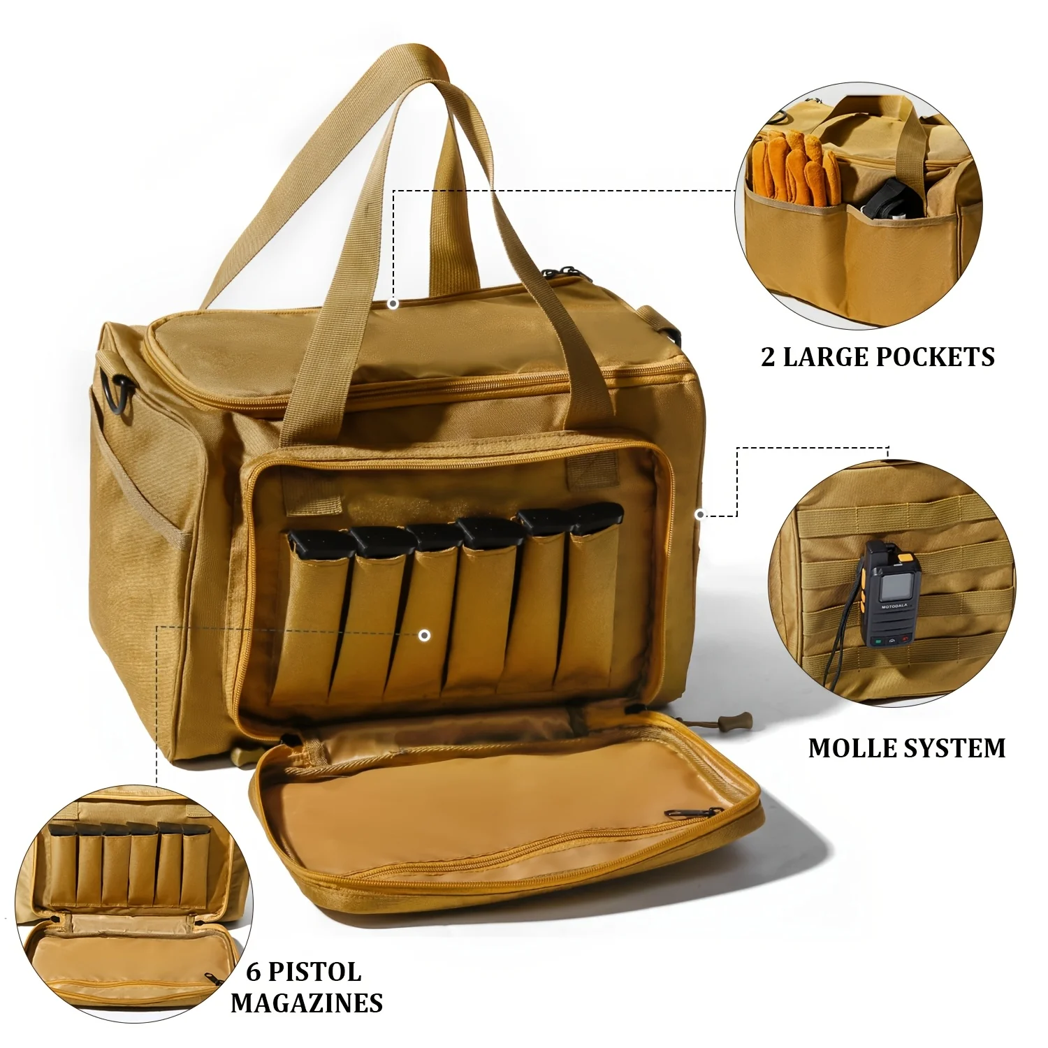 Tactical Organizer Handbag with Compartments and Adjustable Strap 4 Tactical Organizer Handbag with Compartments and Adjustable Strap - view 4