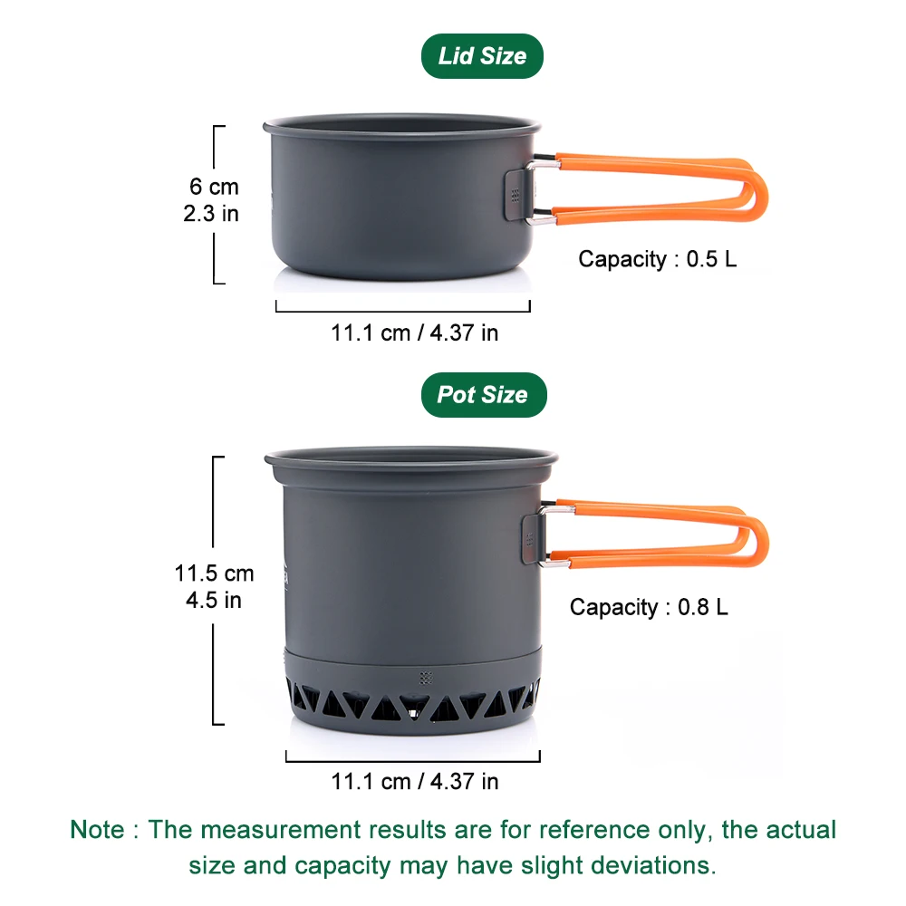 Nesting Camping Pot Set, 1.3L and 2.3L Hard Anodized Aluminum 4 Nesting Camping Pot Set, 1.3L and 2.3L Hard Anodized Aluminum - view 4