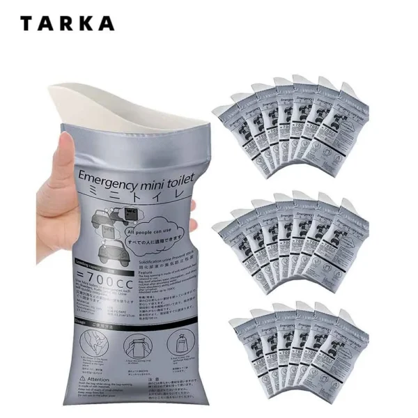 Disposable urine bags with 700ml capacity, flow guide opening and seal strip laid flat