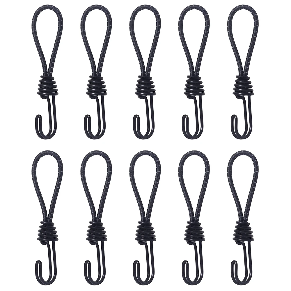 Rubber Tent Bungee Cords with Coated Hooks 10 Pack 8 Rubber Tent Bungee Cords with Coated Hooks 10 Pack - view 8