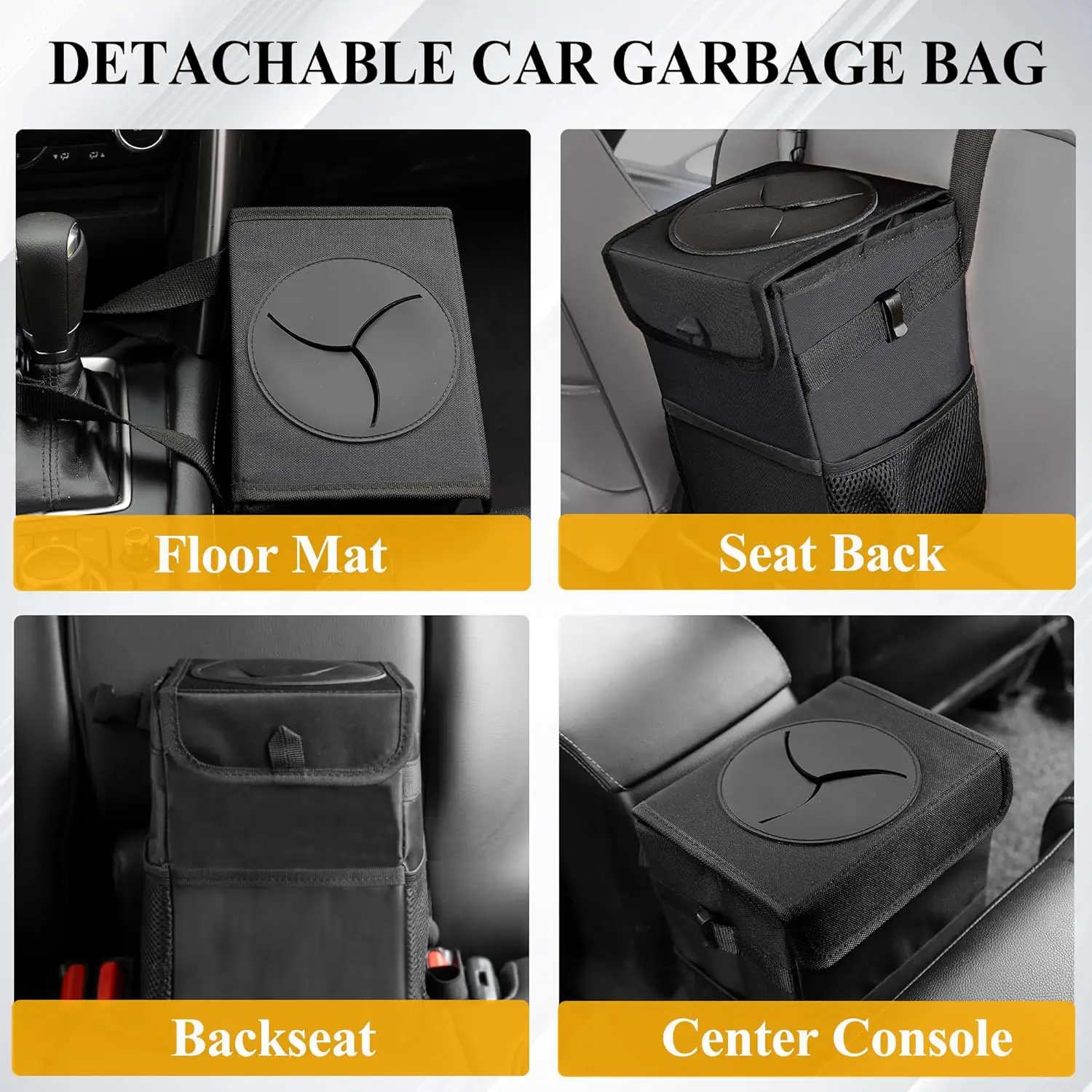 Lidded Car Trash Can 3 in 1 Leakproof Storage Bag for Cars 4 Lidded Car Trash Can 3 in 1 Leakproof Storage Bag for Cars - view 4