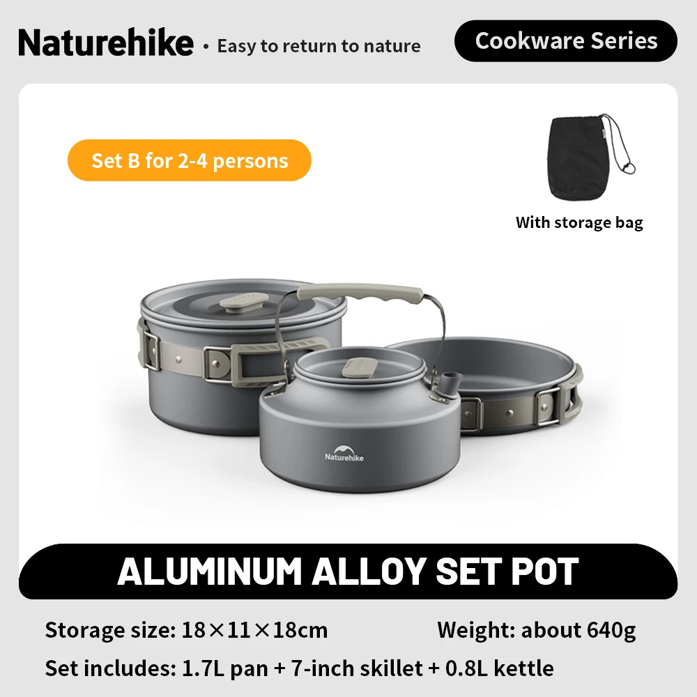 Group Camping Cookware Set with Frying Pan and Kettle, Naturehike 7 Group Camping Cookware Set with Frying Pan and Kettle, Naturehike - view 7