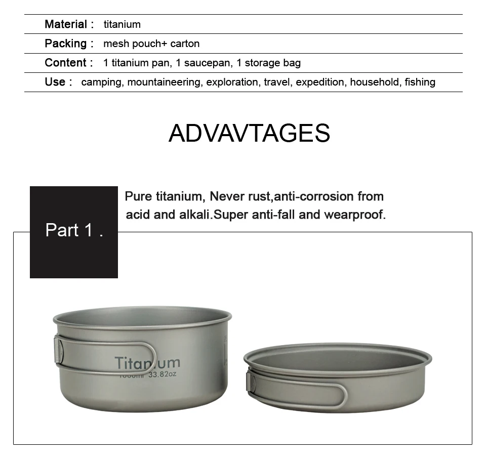 Folding Handle Titanium Pan Set With Saucepot and Plate Lid 4 Folding Handle Titanium Pan Set With Saucepot and Plate Lid - view 4
