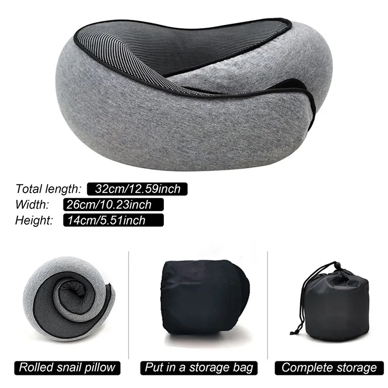 Memory Foam Neck Pillow U-Shaped with Soft Cotton Cover 3 Memory Foam Neck Pillow U-Shaped with Soft Cotton Cover - view 3