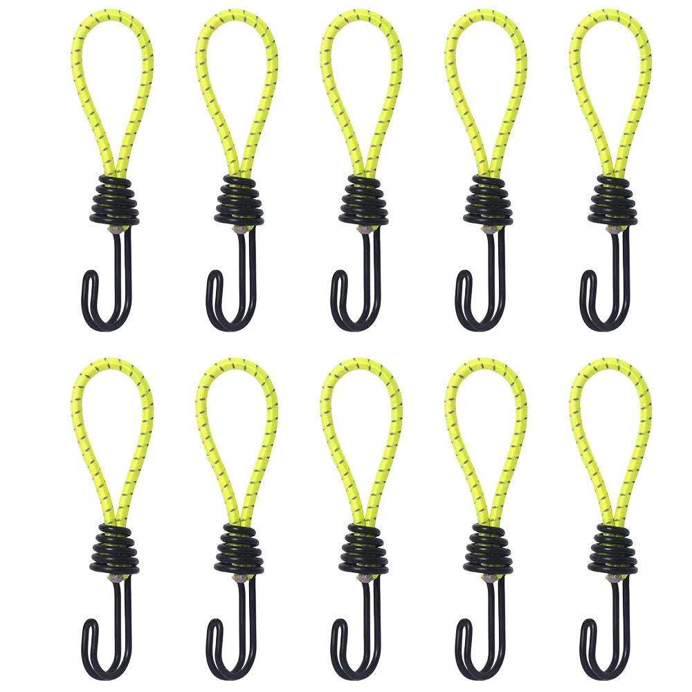Rubber Tent Bungee Cords with Coated Hooks 10 Pack 7 Rubber Tent Bungee Cords with Coated Hooks 10 Pack - view 7
