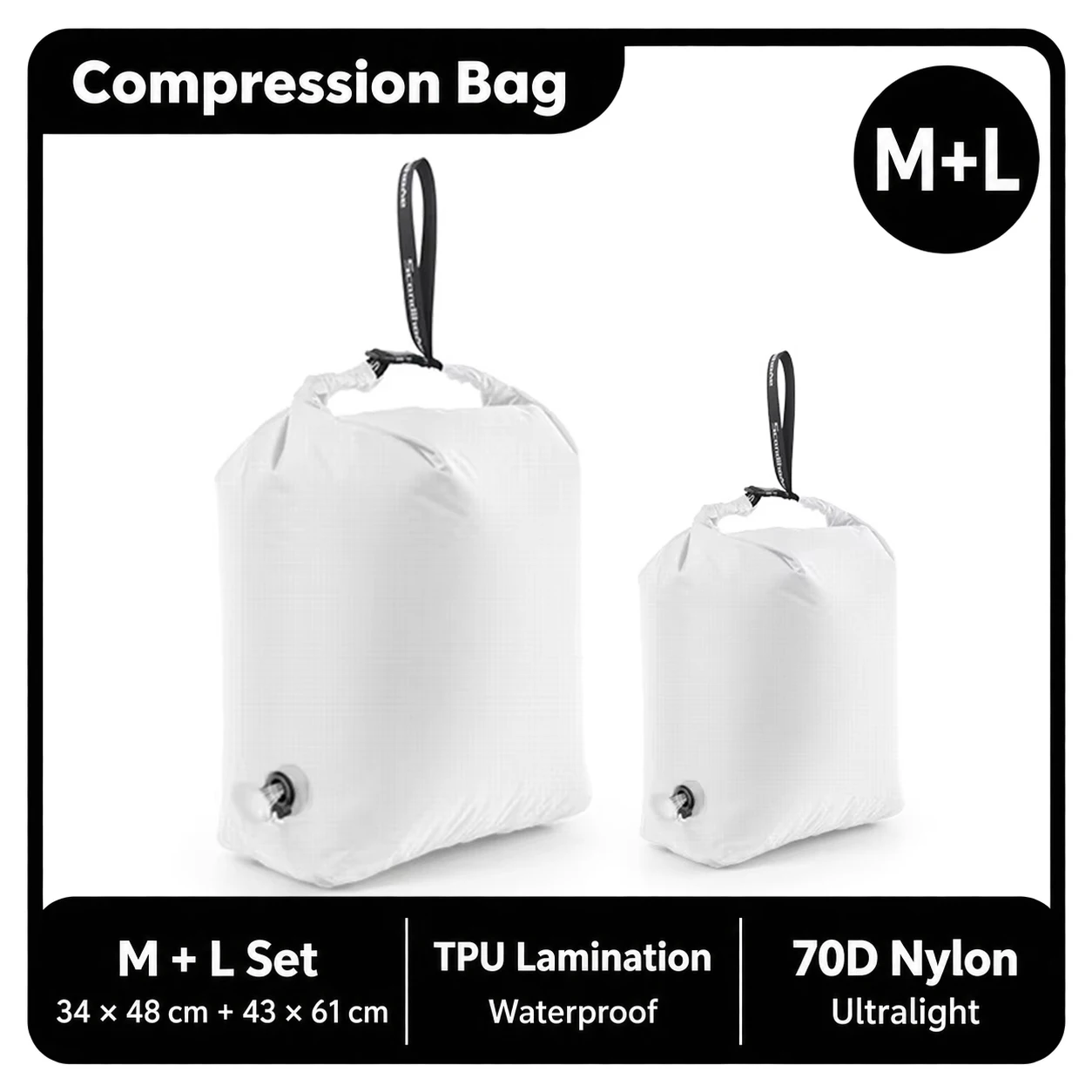 Roll Top Compression Bag with One-Way Valve, TPU Laminated Nylon 13 Roll Top Compression Bag with One-Way Valve, TPU Laminated Nylon - view 13
