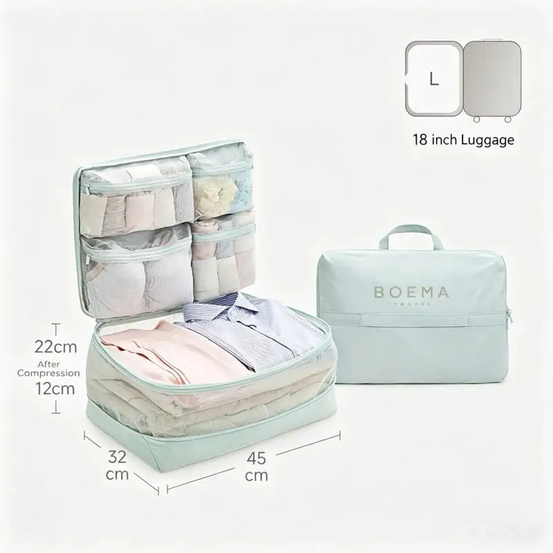 Multi Compartment Packing Cube, 5 in 1 with Mesh Window 9 Multi Compartment Packing Cube, 5 in 1 with Mesh Window - view 9
