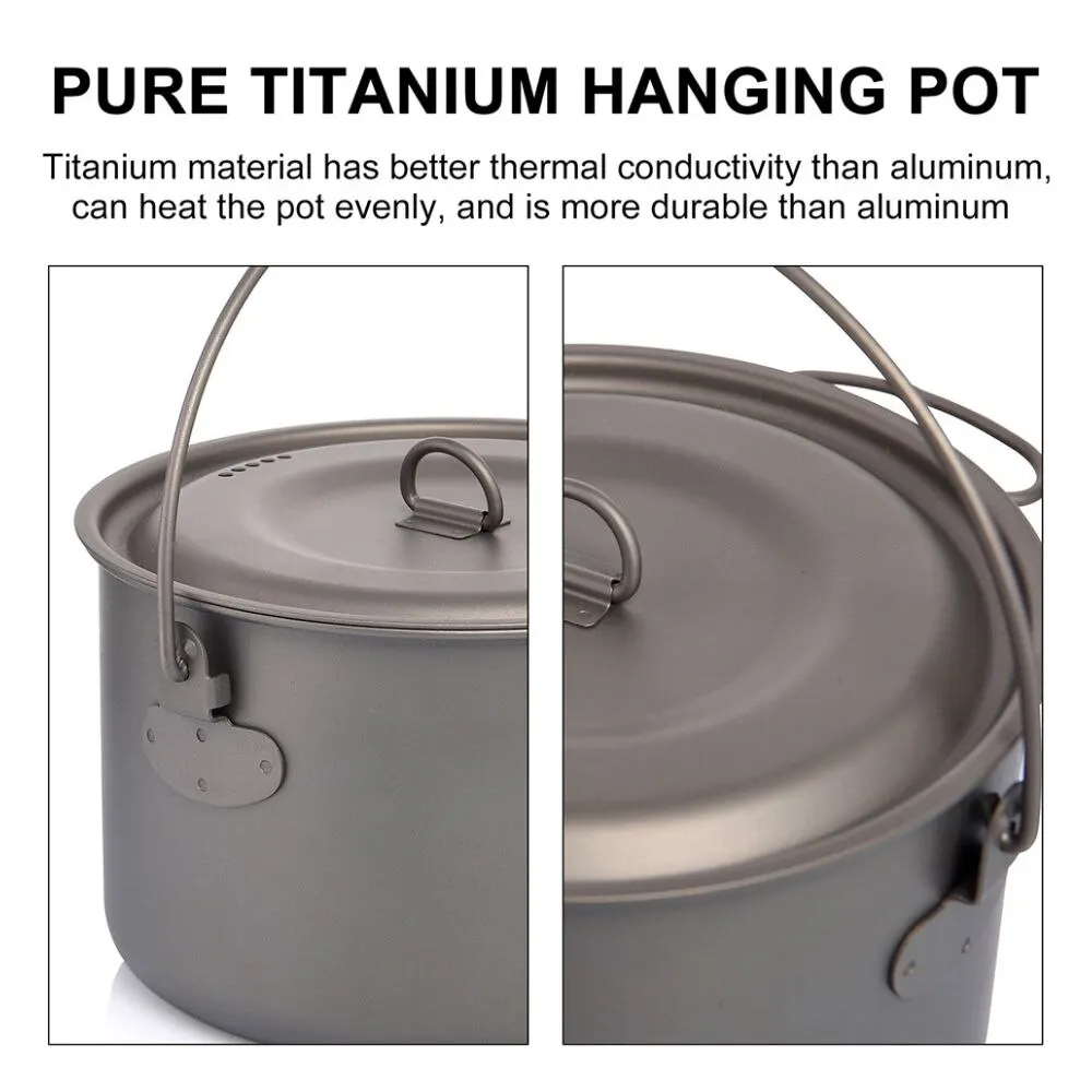 Titanium Camping Cookware, Pots 750ml to 2900ml and Frying Pans 4 Titanium Camping Cookware, Pots 750ml to 2900ml and Frying Pans - view 4