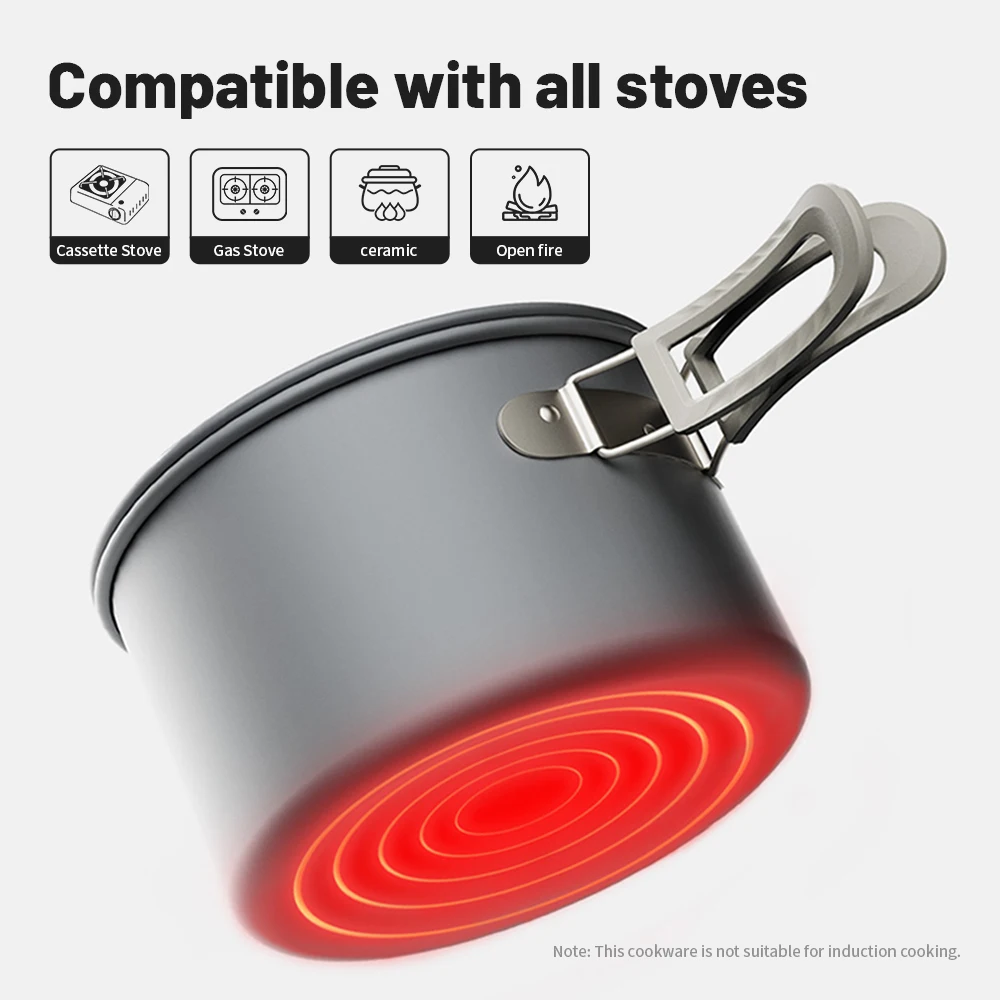Group Camping Cookware Set with Frying Pan and Kettle, Naturehike 3 Group Camping Cookware Set with Frying Pan and Kettle, Naturehike - view 3