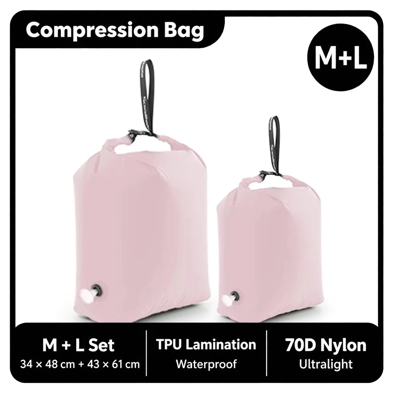 Roll Top Compression Bag with One-Way Valve, TPU Laminated Nylon 11 Roll Top Compression Bag with One-Way Valve, TPU Laminated Nylon - view 11