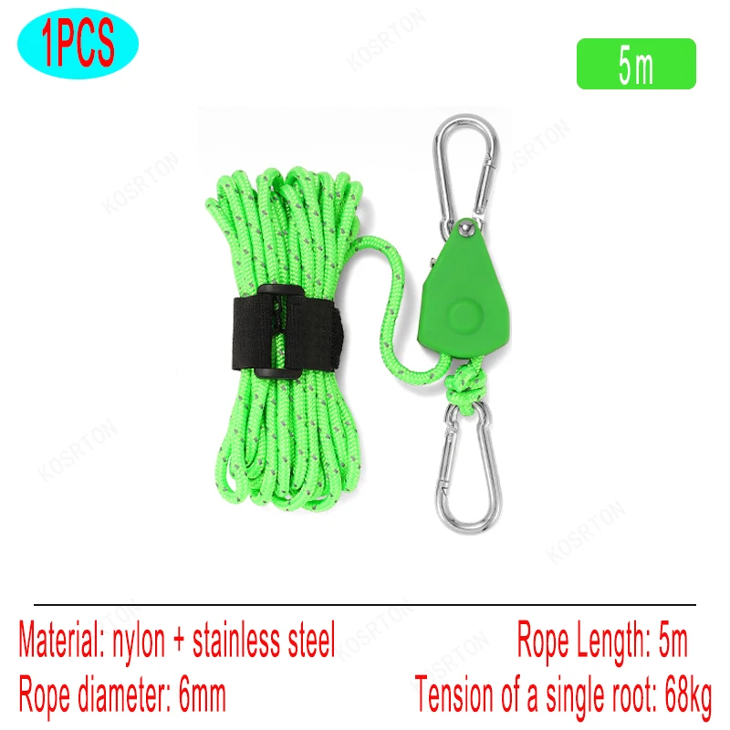 Reflective Tent Guyline with Pulley Tensioner, 4 m or 5 m 10 Reflective Tent Guyline with Pulley Tensioner, 4 m or 5 m - view 10