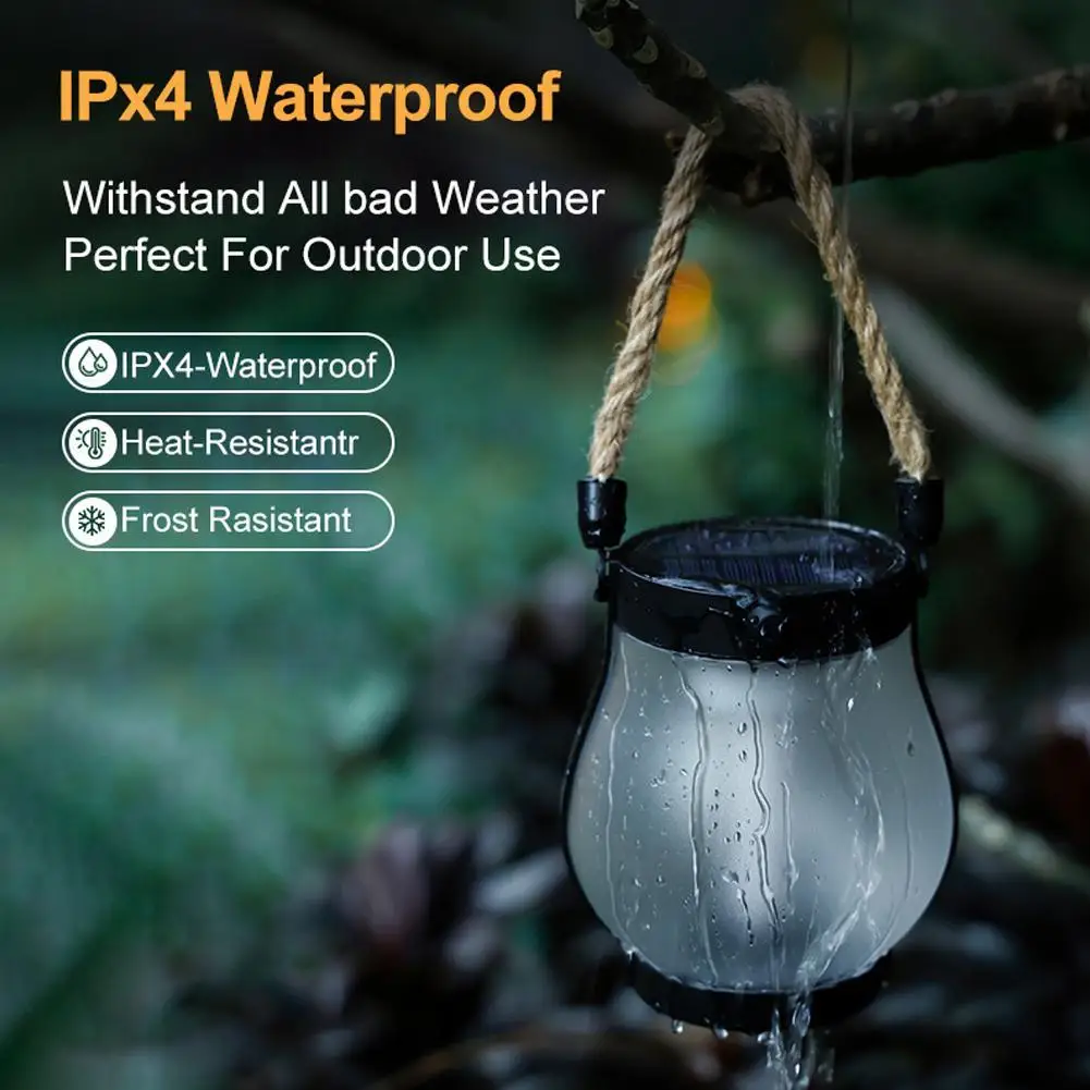 Solar Flame Camping Lamp, IPX4 Hanging Garden Lantern 4 Solar Flame Camping Lamp, IPX4 Hanging Garden Lantern - view 4