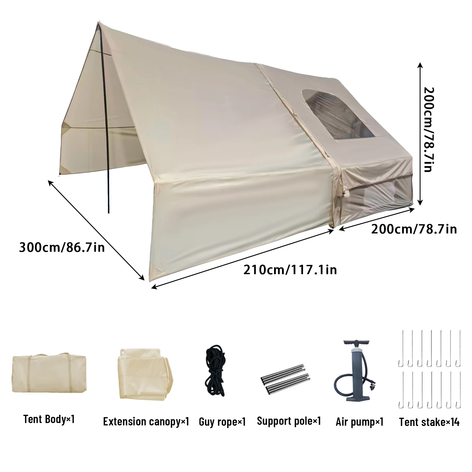 Inflatable Camping Tent with Skylight and Air Pump for 4-6 People 12 Inflatable Camping Tent with Skylight and Air Pump for 4-6 People - view 12
