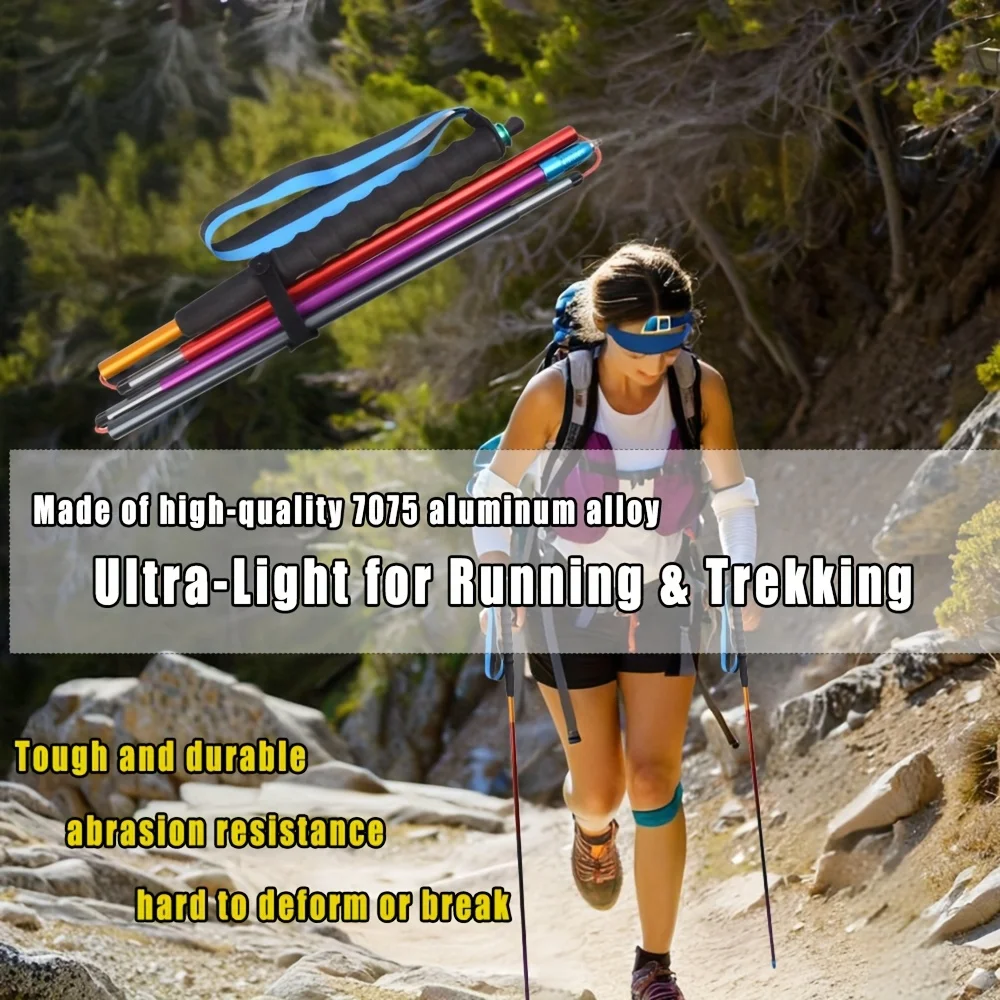 7075 Aluminum Trekking Poles Folding Quick Lock 120cm 6 7075 Aluminum Trekking Poles Folding Quick Lock 120cm - view 6
