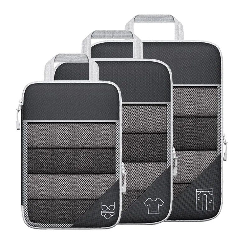 Honeycomb Fabric Packing Cubes, 3 or 6 Piece Set with Shoe Bag 9 Honeycomb Fabric Packing Cubes, 3 or 6 Piece Set with Shoe Bag - view 9