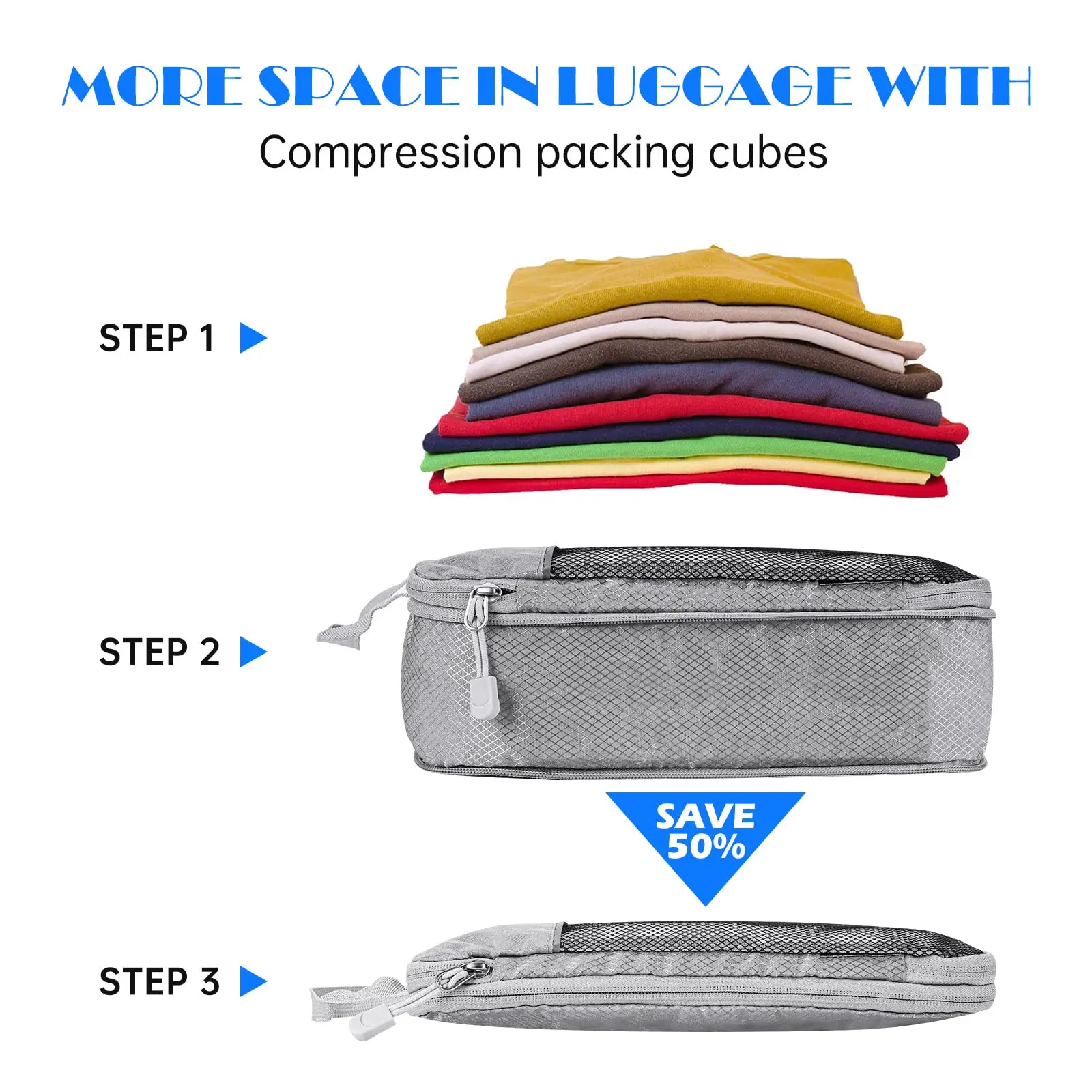 Honeycomb Fabric Packing Cubes, 3 or 6 Piece Set with Shoe Bag 2 Honeycomb Fabric Packing Cubes, 3 or 6 Piece Set with Shoe Bag - view 2