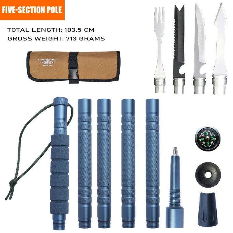 Lightweight Aluminum Trekking Poles Folding 103.5-122cm 3 Lightweight Aluminum Trekking Poles Folding 103.5-122cm - view 3