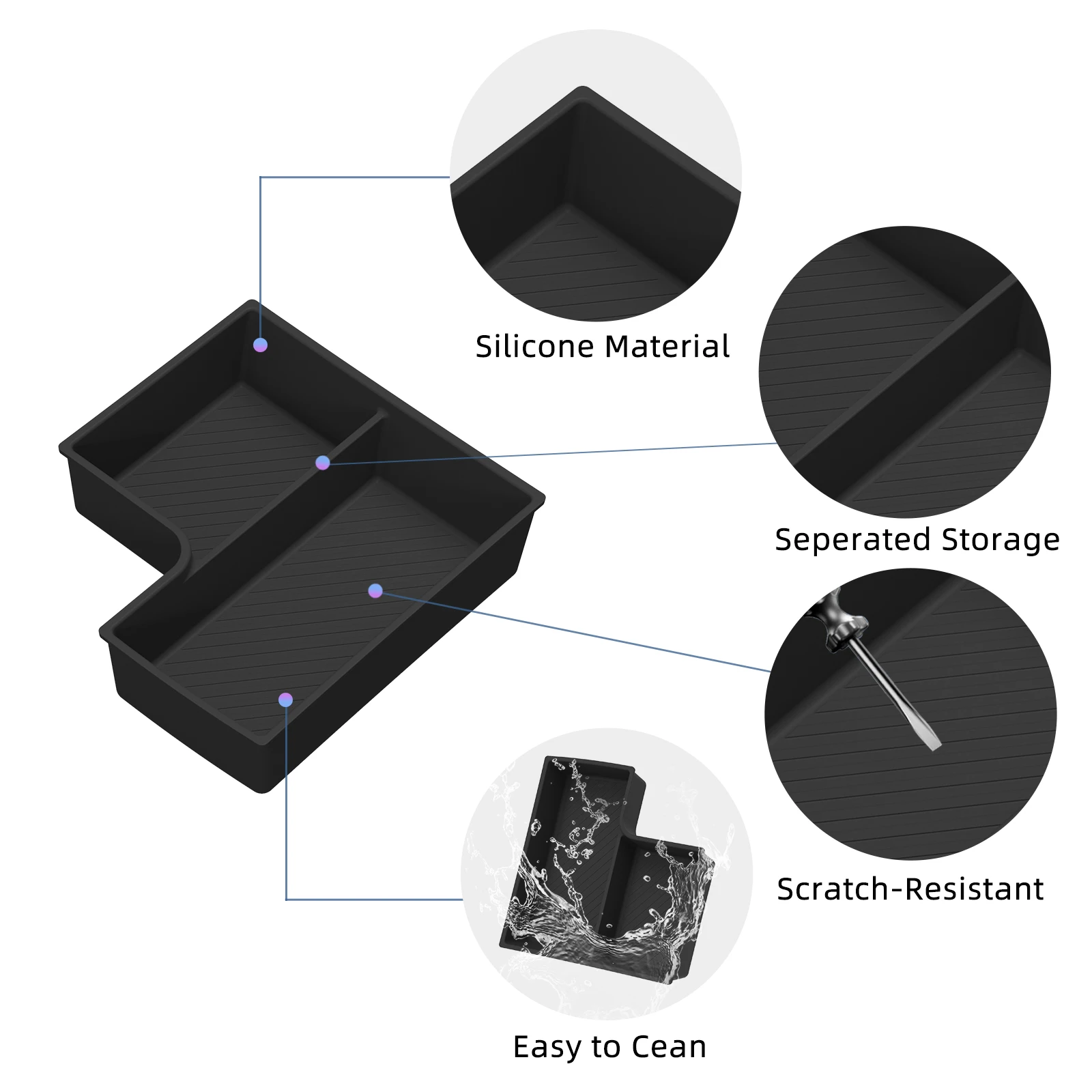 Silicone Armrest Lower Tray for US Version Kia Seltos 2027 Plus 3 Silicone Armrest Lower Tray for US Version Kia Seltos 2027 Plus - view 3