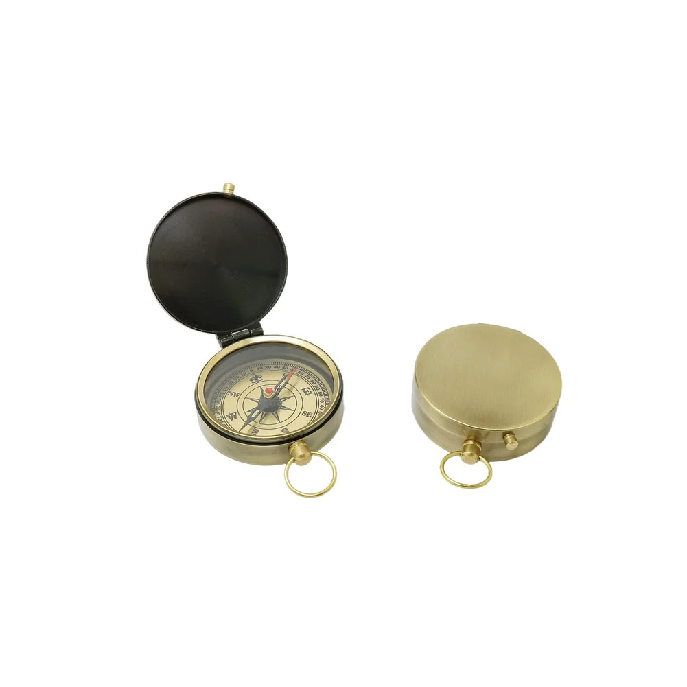Flip Cover Hiking Compass Retro Brass Finish Zinc Alloy, 83g 5 Flip Cover Hiking Compass Retro Brass Finish Zinc Alloy, 83g - view 5