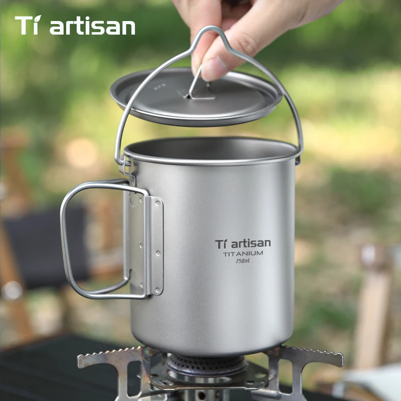 Folding Handle Titanium Mug for Camping, 200ml to 750ml 2 Folding Handle Titanium Mug for Camping, 200ml to 750ml - view 2