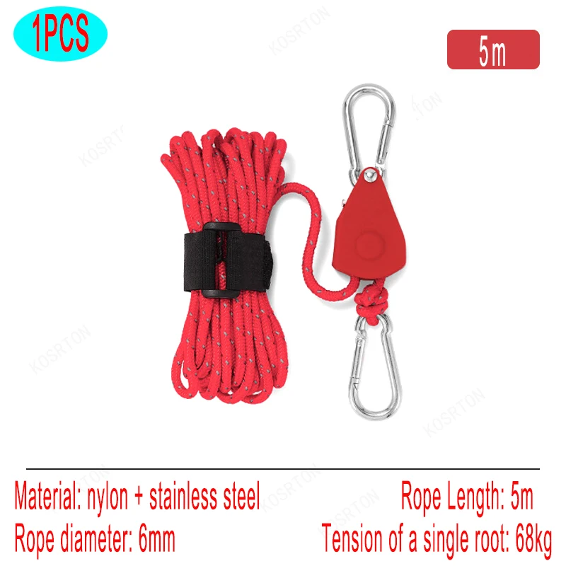 Reflective Tent Guyline with Pulley Tensioner, 4 m or 5 m 14 Reflective Tent Guyline with Pulley Tensioner, 4 m or 5 m - view 14