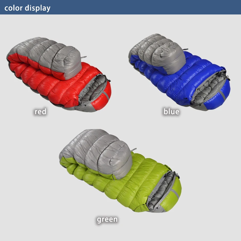 Goose Down Sleeping Bag, Oversized Mummy for Winter 220 x 90 cm 4 Goose Down Sleeping Bag, Oversized Mummy for Winter 220 x 90 cm - view 4