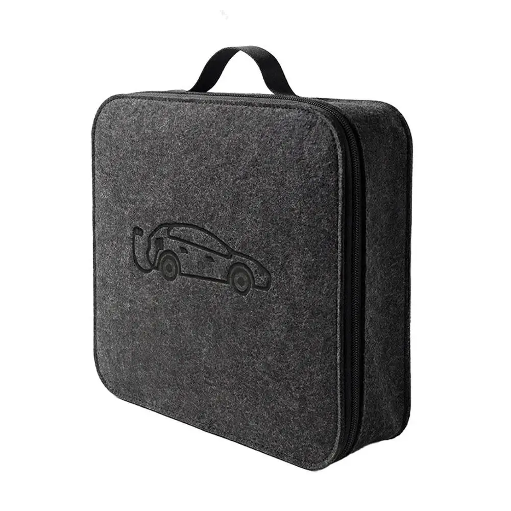 Leather EV Charger Bag in Round or Square Leather or Felt 7 Leather EV Charger Bag in Round or Square Leather or Felt - view 7