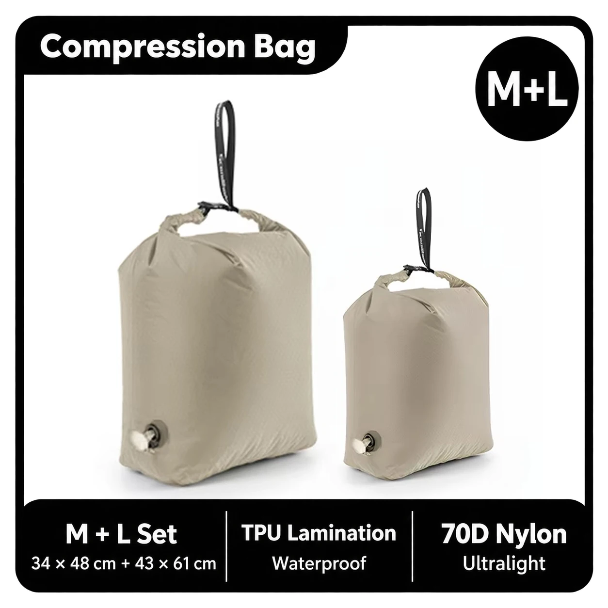 Roll Top Compression Bag with One-Way Valve, TPU Laminated Nylon 8 Roll Top Compression Bag with One-Way Valve, TPU Laminated Nylon - view 8