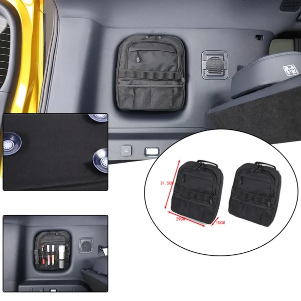 Black oxford trunk storage box sitting in the cargo area of a BYD Denza B5