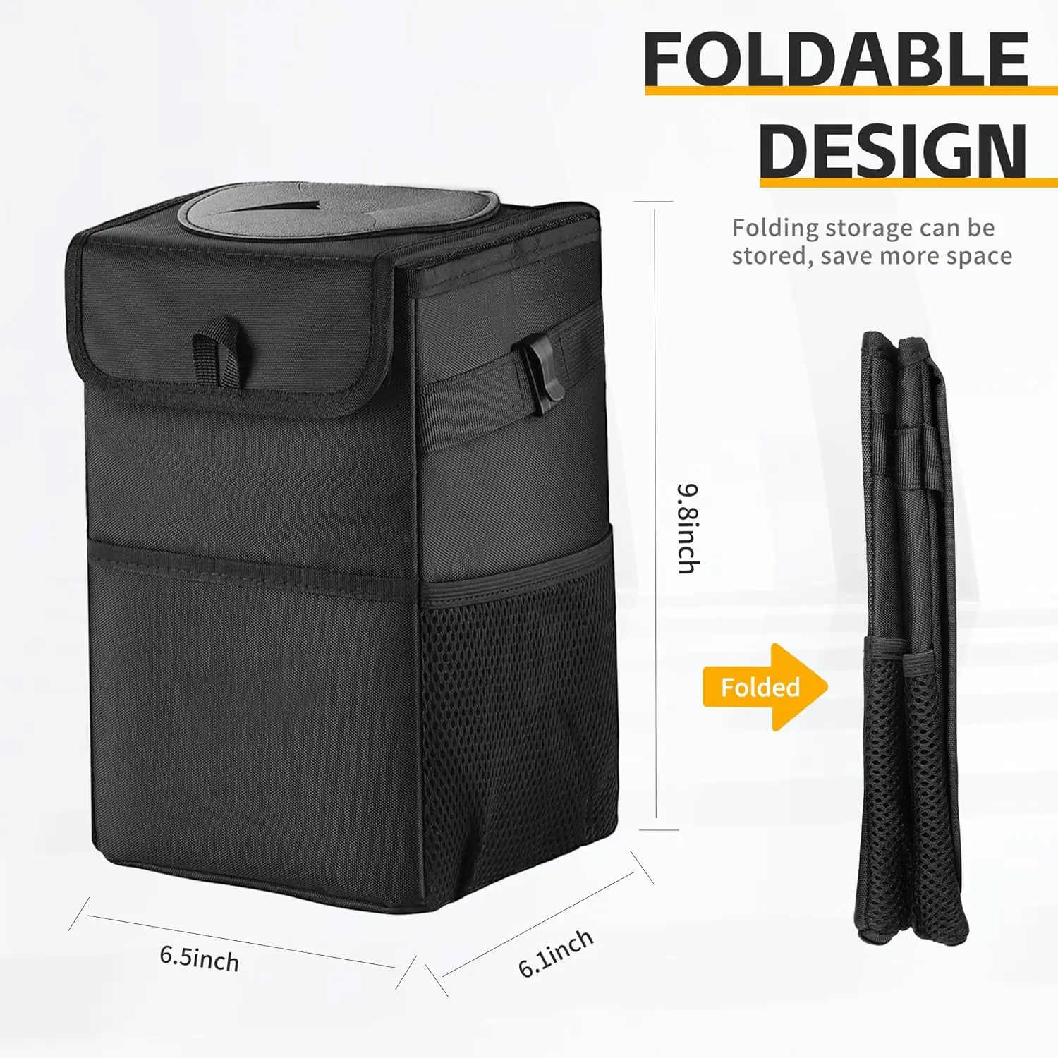 Lidded Car Trash Can 3 in 1 Leakproof Storage Bag for Cars 2 Lidded Car Trash Can 3 in 1 Leakproof Storage Bag for Cars - view 2