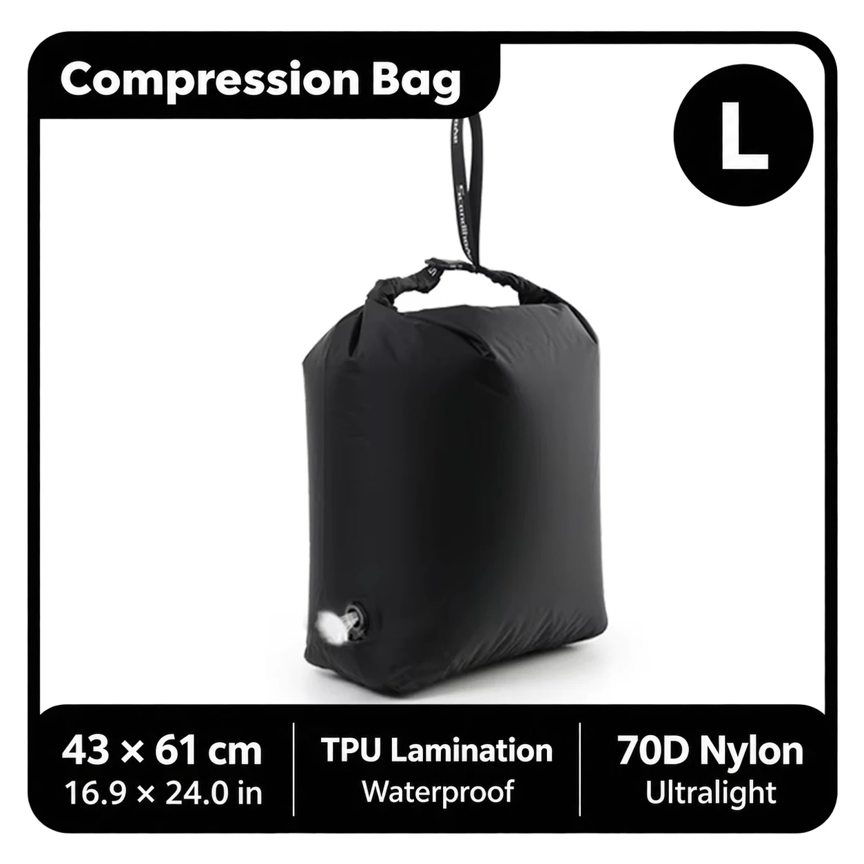 Roll Top Compression Bag with One-Way Valve, TPU Laminated Nylon 18 Roll Top Compression Bag with One-Way Valve, TPU Laminated Nylon - view 18