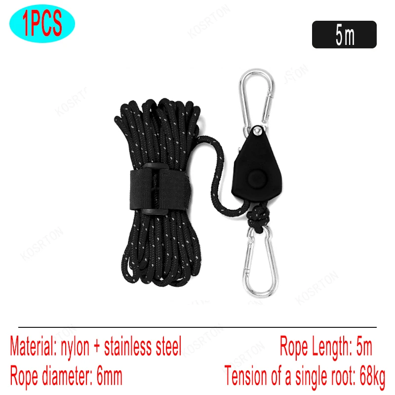 Reflective Tent Guyline with Pulley Tensioner, 4 m or 5 m 15 Reflective Tent Guyline with Pulley Tensioner, 4 m or 5 m - view 15