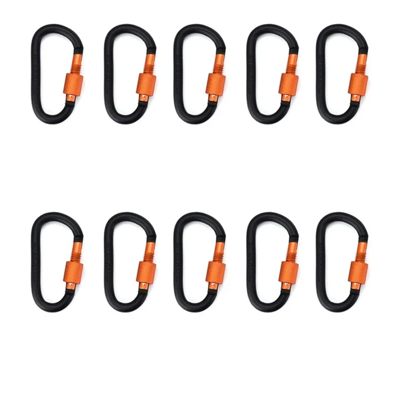 D Ring Keychain Clips Aluminum Carabiner Hooks 5 or 10 Pack 7 D Ring Keychain Clips Aluminum Carabiner Hooks 5 or 10 Pack - view 7