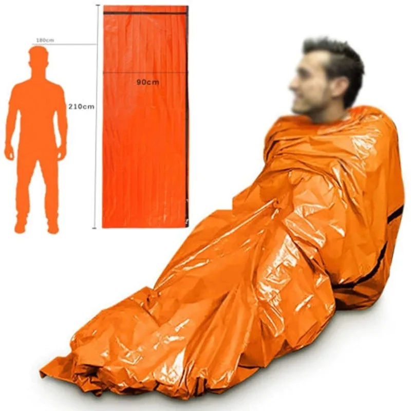 Emergency Survival Sleeping Bag Reusable Mylar Bivvy with Sack 3 Emergency Survival Sleeping Bag Reusable Mylar Bivvy with Sack - view 3