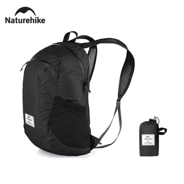 Packable hiking daypack in grey ultralight nylon with 18L capacity