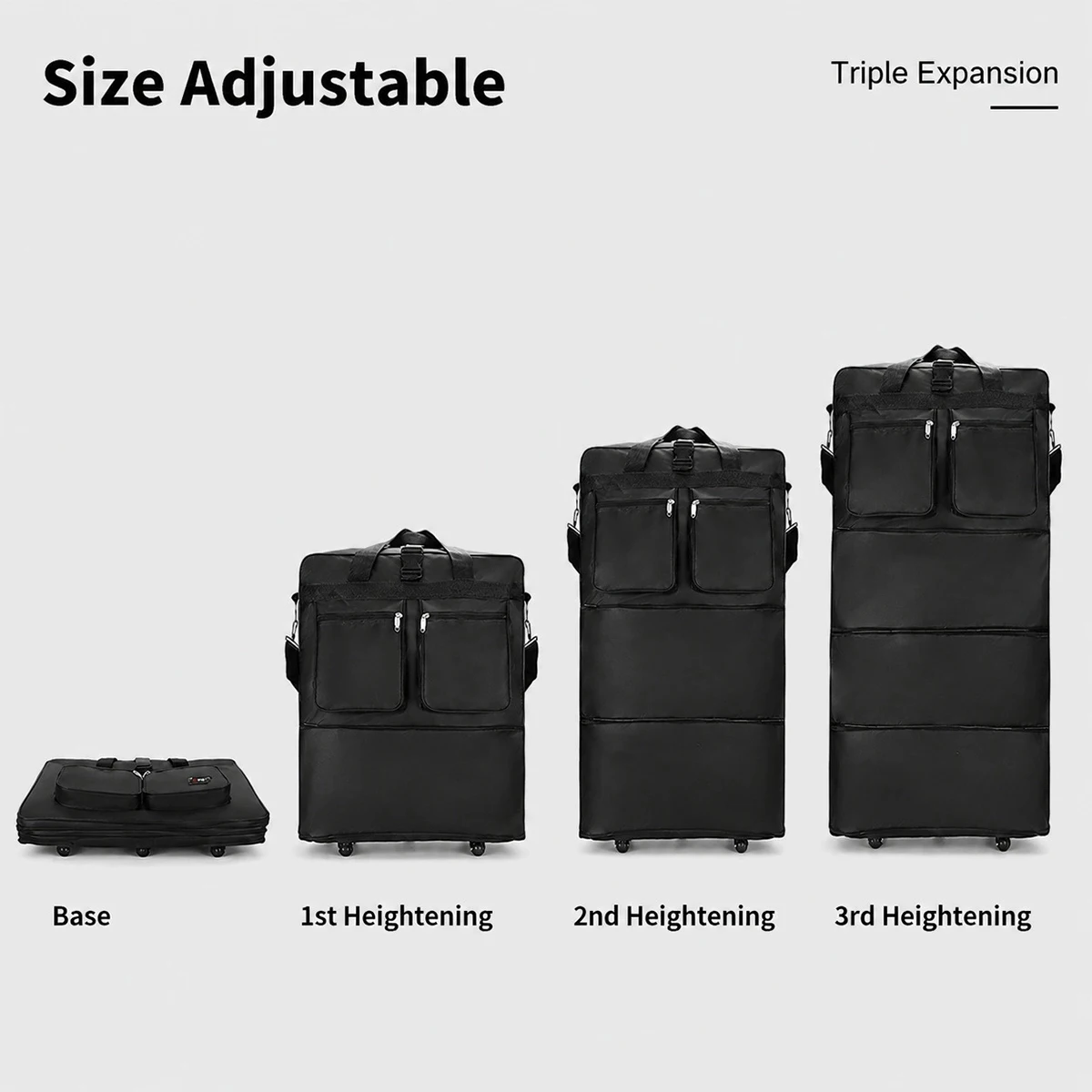 Expandable Rolling Duffel Bag with Wheels and Sturdy Handle 4 Expandable Rolling Duffel Bag with Wheels and Sturdy Handle - view 4