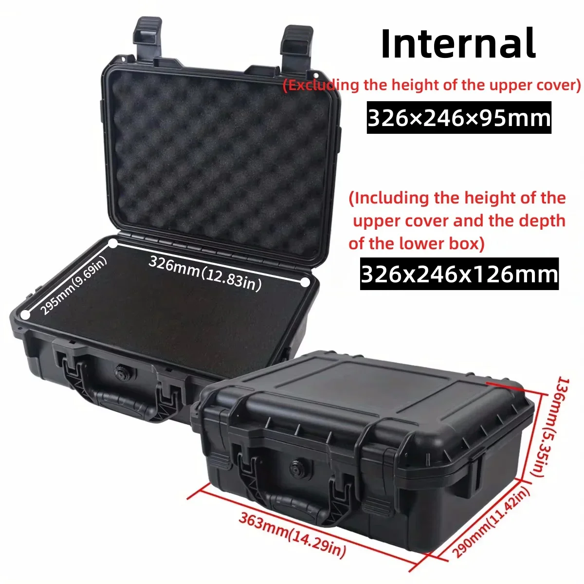 Waterproof Hard Carry Case with Pre-Cut Sponge, 6 Sizes 8 Waterproof Hard Carry Case with Pre-Cut Sponge, 6 Sizes - view 8