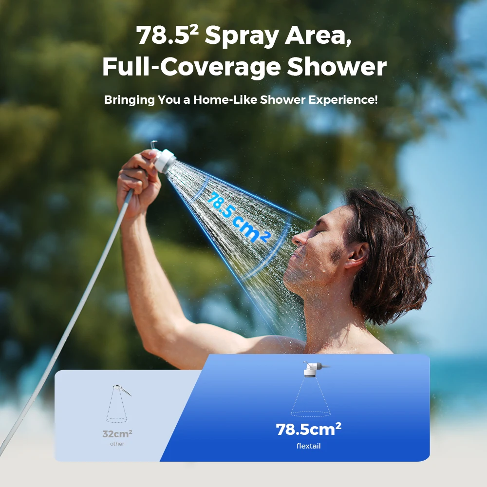 Rechargeable Shower Pump IPX7 with 2.2 m Hose for Camping 2 Rechargeable Shower Pump IPX7 with 2.2 m Hose for Camping - view 2
