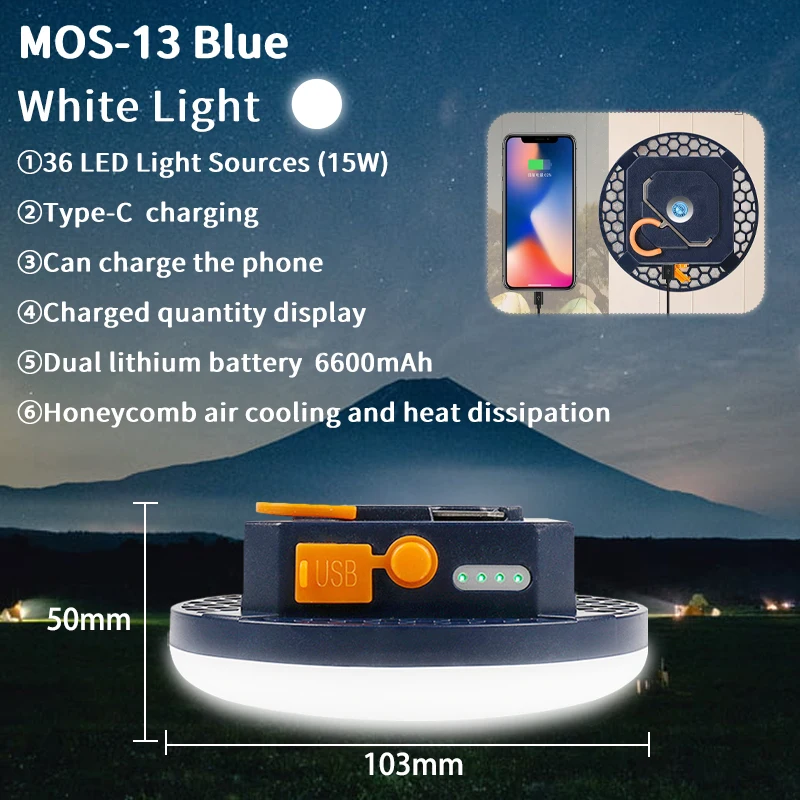 Ultra Bright Tent Light, Magnetic Rechargeable 15W or 30W 14 Ultra Bright Tent Light, Magnetic Rechargeable 15W or 30W - view 14
