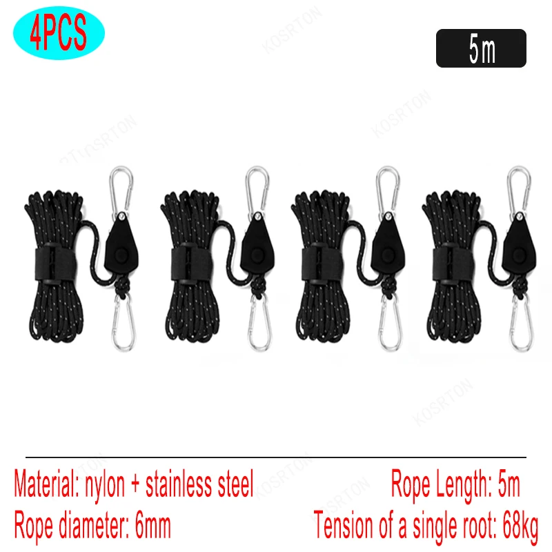Reflective Tent Guyline with Pulley Tensioner, 4 m or 5 m 7 Reflective Tent Guyline with Pulley Tensioner, 4 m or 5 m - view 7