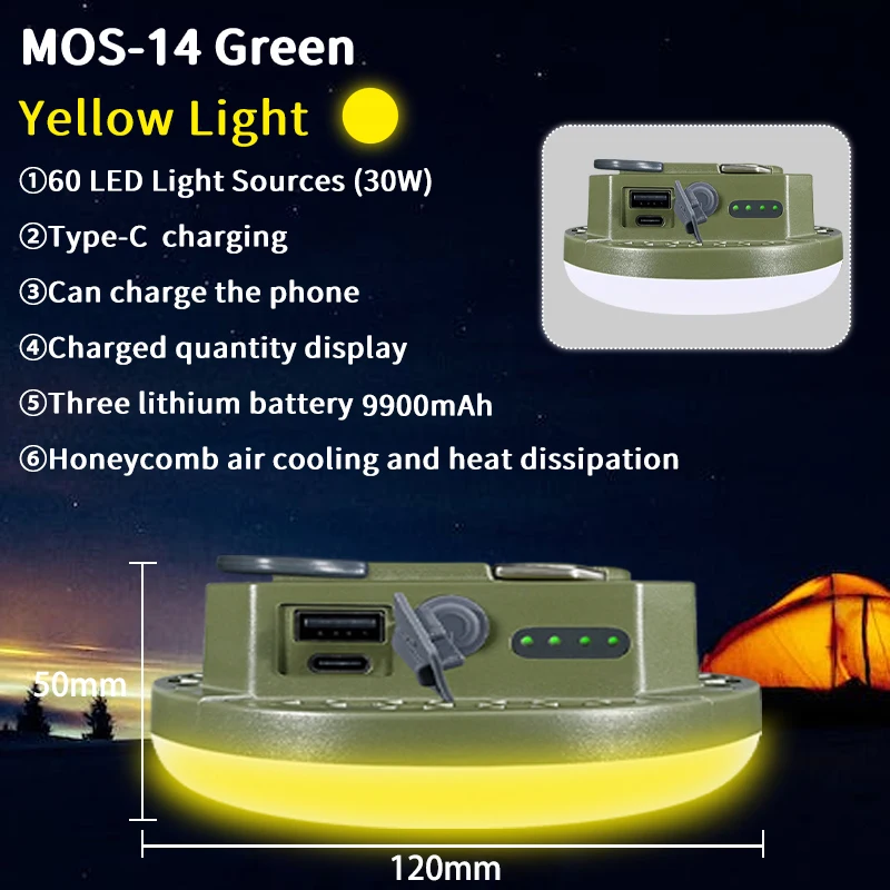 Ultra Bright Tent Light, Magnetic Rechargeable 15W or 30W 8 Ultra Bright Tent Light, Magnetic Rechargeable 15W or 30W - view 8
