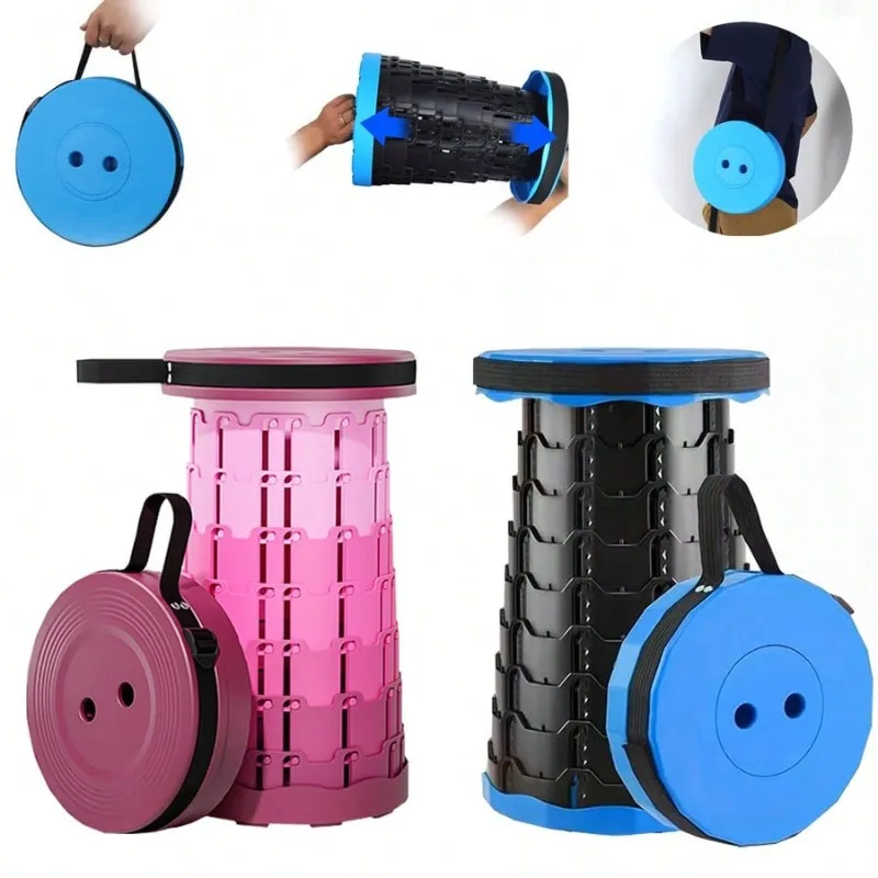 Cylindrical Folding Stool Height Adjustable for Fishing Trips 2 Cylindrical Folding Stool Height Adjustable for Fishing Trips - view 2