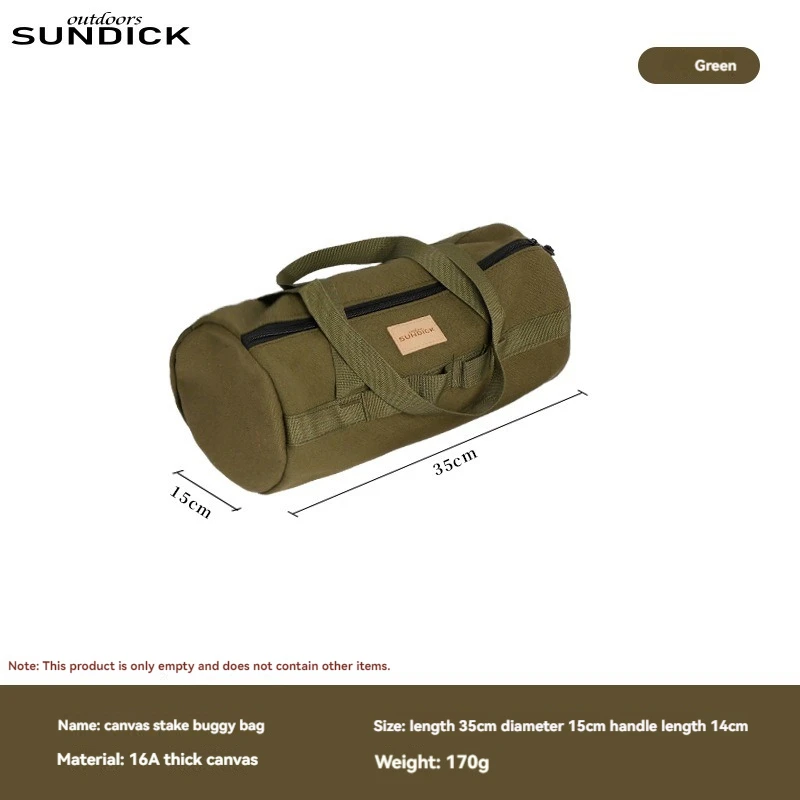 Zippered Tent Stake Pouch with Handle, Canvas Peg Bag 6 Zippered Tent Stake Pouch with Handle, Canvas Peg Bag - view 6