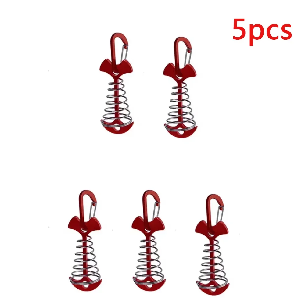 Fish Bone Tent Pegs 5 Pack Stainless Steel with Rope Buckles 2 Fish Bone Tent Pegs 5 Pack Stainless Steel with Rope Buckles - view 2