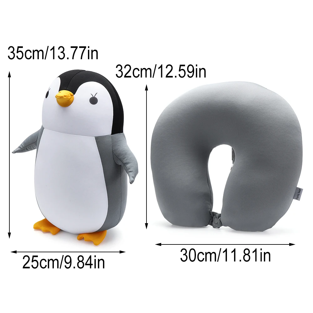 Cartoon Animal Travel Pillow U Shape Penguin or Whale Memory Foam 5 Cartoon Animal Travel Pillow U Shape Penguin or Whale Memory Foam - view 5