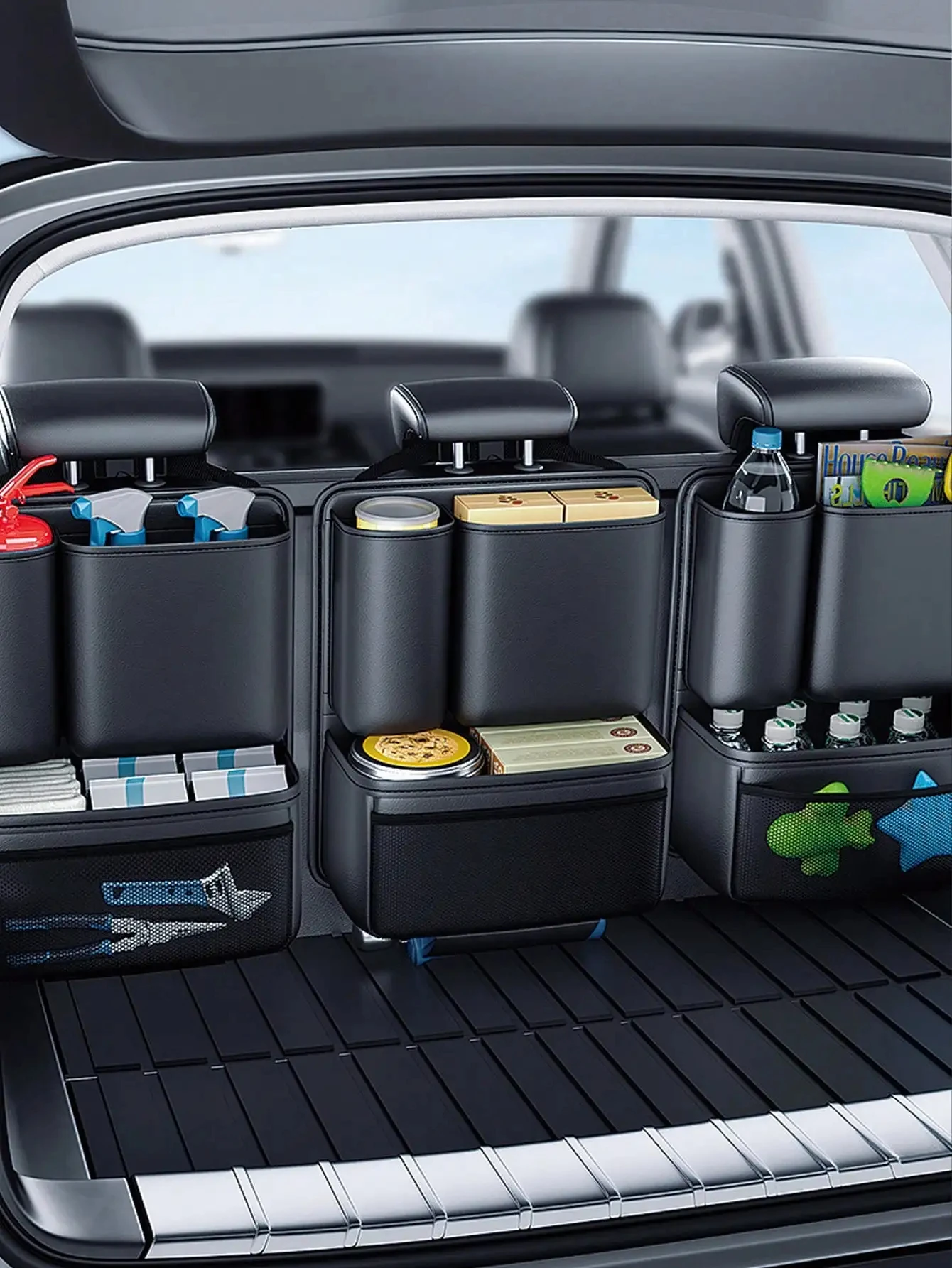 Seat Back Hanging Organizer Multi-Compartment Waterproof Car Bag 2 Seat Back Hanging Organizer Multi-Compartment Waterproof Car Bag - view 2