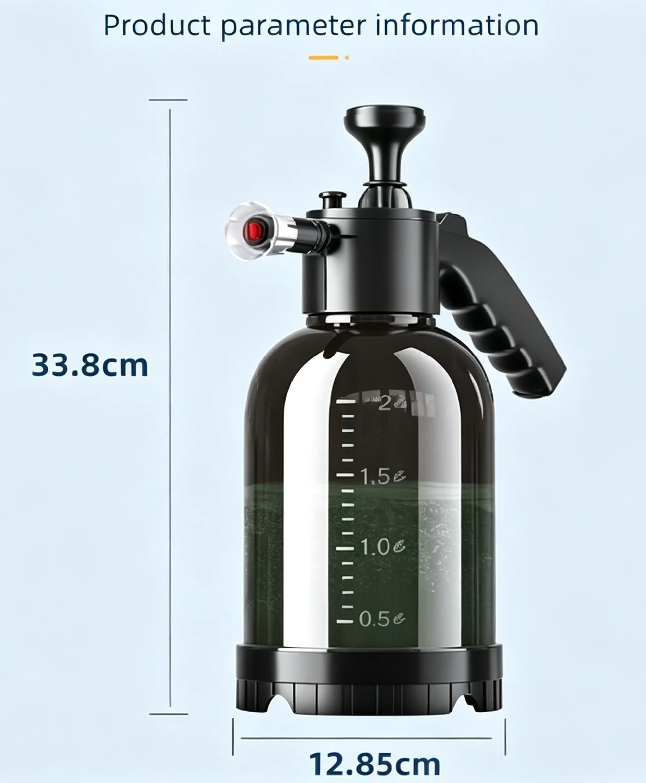Pressurized Foam Sprayer 2L Hand Pump Car Wash with 2 Nozzles 2 Pressurized Foam Sprayer 2L Hand Pump Car Wash with 2 Nozzles - view 2