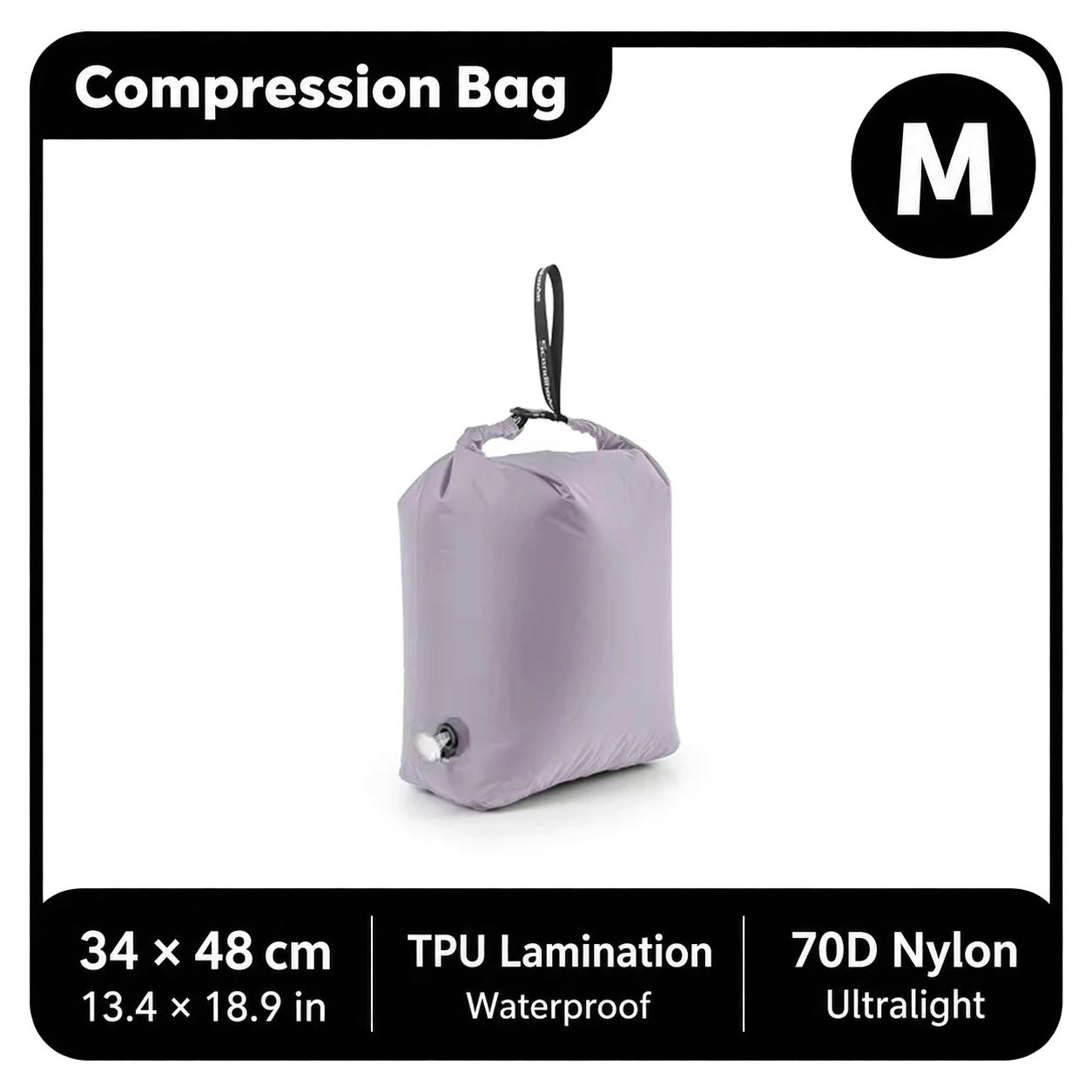 Roll Top Compression Bag with One-Way Valve, TPU Laminated Nylon 16 Roll Top Compression Bag with One-Way Valve, TPU Laminated Nylon - view 16