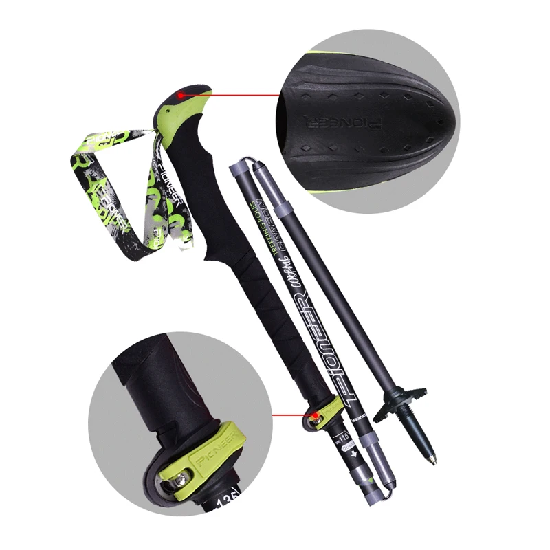 Carbon T Handle Pole Folding Quick Lock 115-135cm 2 Carbon T Handle Pole Folding Quick Lock 115-135cm - view 2