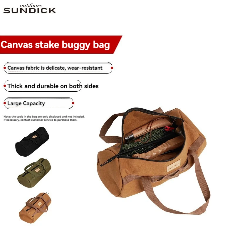Zippered Tent Stake Pouch with Handle, Canvas Peg Bag 4 Zippered Tent Stake Pouch with Handle, Canvas Peg Bag - view 4